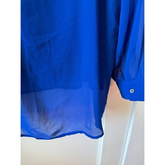 Calvin Klein women’s size large blue long sleeve blouse - Picture 7 of 8